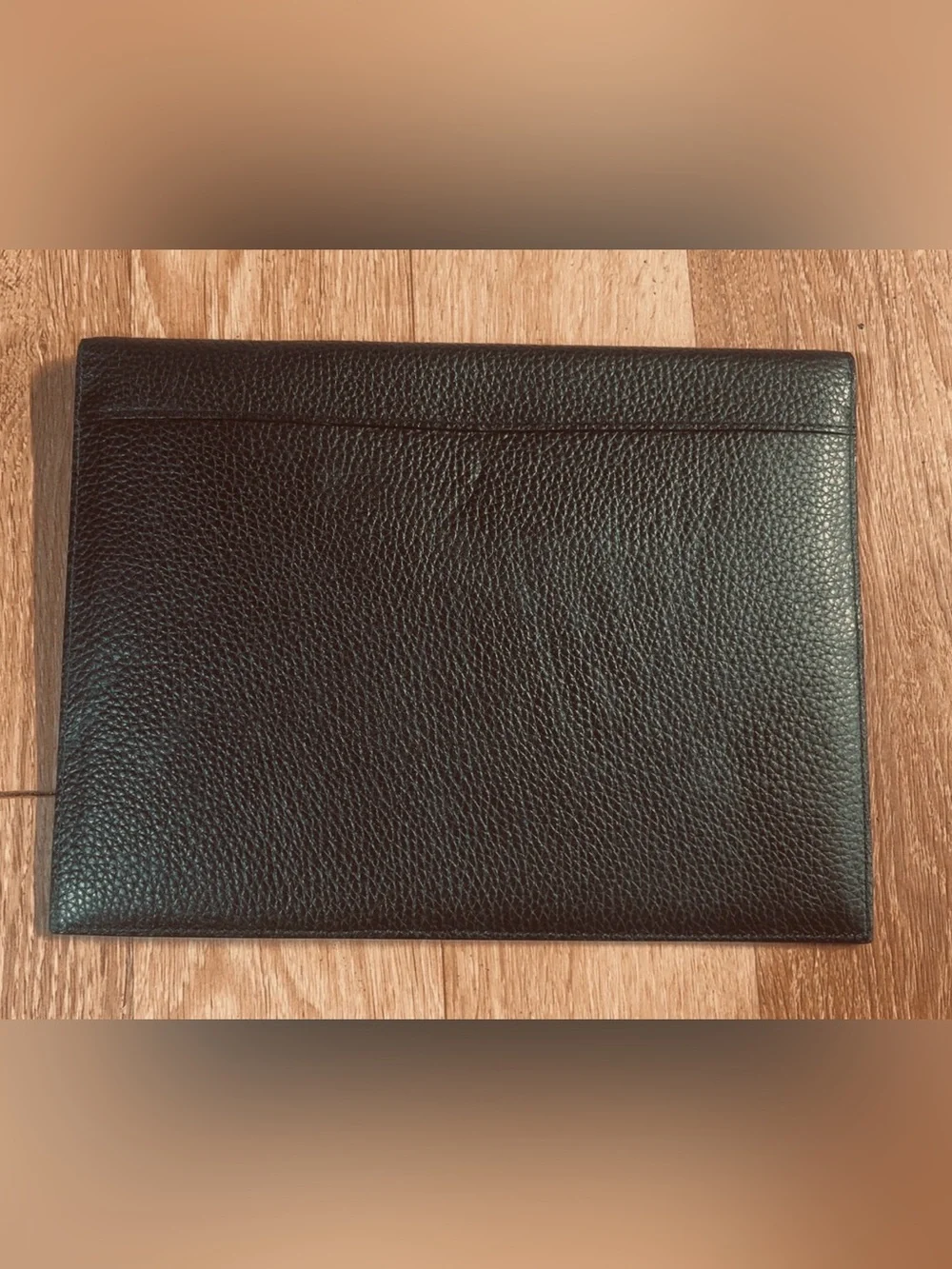 kate spade black pebbled leather envelope clutch